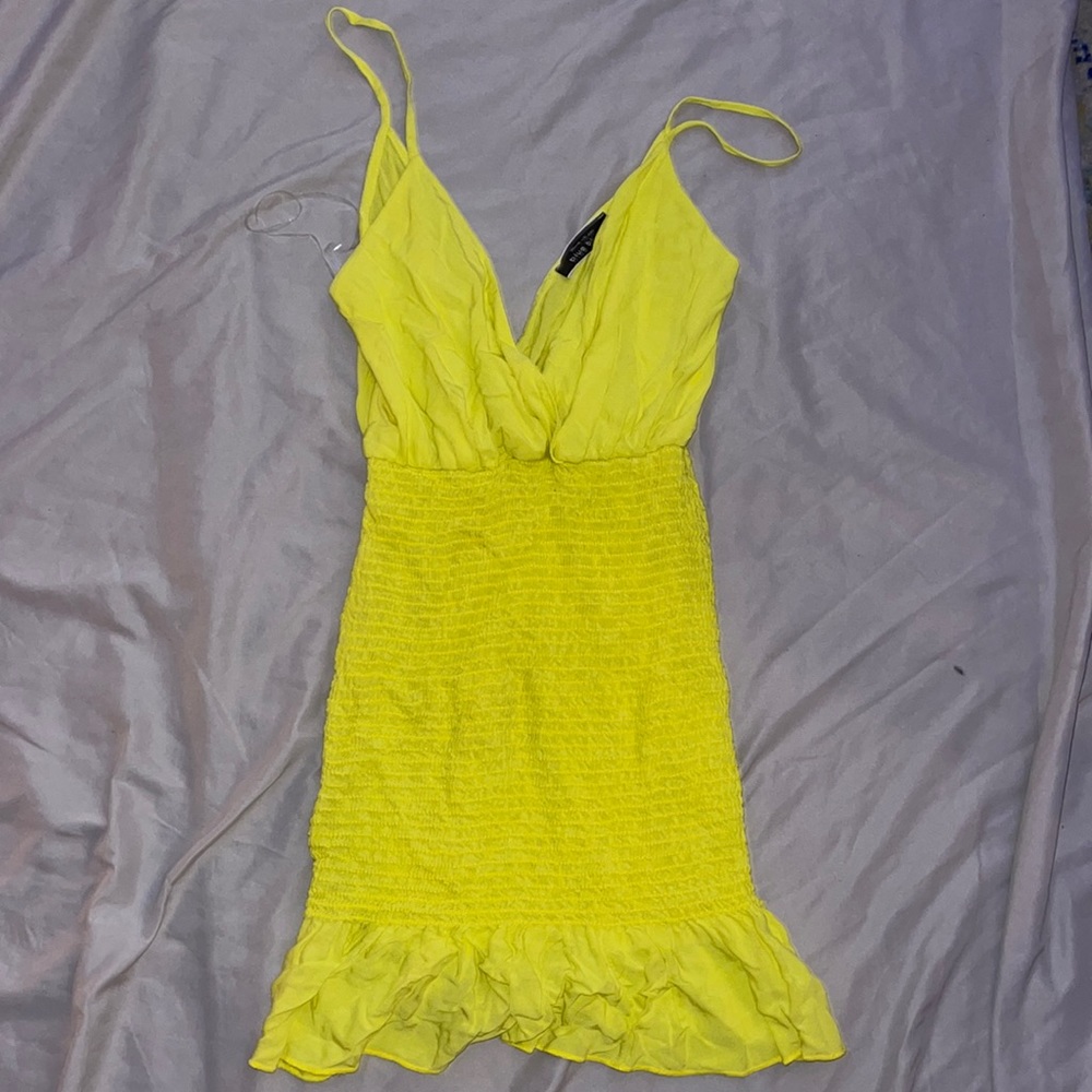 Blue blush small bodycon yellow dress
